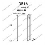 Гвозди DB16/57 galv, Omer   (2.5 / 20 тыс.шт.)
